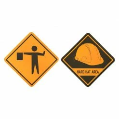 Special Occasions Blue Panda 16-Pack Under Construction Zone Sign Cutouts For Kids Birthday Party Supplies, Assorted, 12 X 12 Inches