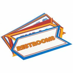 Blue Panda Carnival Party Supplies - 6-Pack Word Cutouts Signs For Theme Party Decorations, Kids Birthday Party Favors On 350 GSM Cardstock Paper, 17.5 X 8 Inches