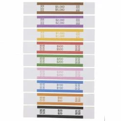 Blue Panda 300 Assorted Money Bands, Self Adhesive Currency Straps, ABA Standard Colors Bills Wrappers To Organize Cash, 7.75 X 1.25 Inches Special Occasions
