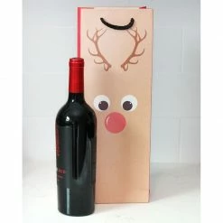 Blue Panda Wine Bottle Gift Bags For Christmas, 6 Cute Designs (5.5 X 15 X 3.2 In, 24 Pack)