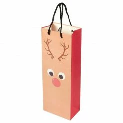 Blue Panda Wine Bottle Gift Bags For Christmas, 6 Cute Designs (5.5 X 15 X 3.2 In, 24 Pack)