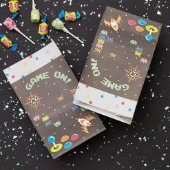 Blue Panda Black Party Favor Bags, Video Game Treat Bag (5.1 X 8.7 X 3.25 In, 36 Pack)