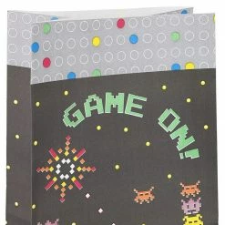 Blue Panda Black Party Favor Bags, Video Game Treat Bag (5.1 X 8.7 X 3.25 In, 36 Pack)
