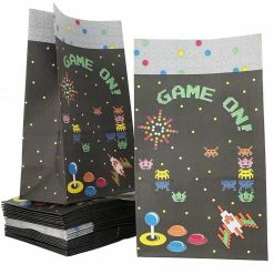 Blue Panda Black Party Favor Bags, Video Game Treat Bag (5.1 X 8.7 X 3.25 In, 36 Pack)