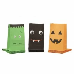 Blue Panda Halloween Party Favor Bags In 3 Spooky Faces Designs ( 5.1 X 8.7 In, 36 Pack)