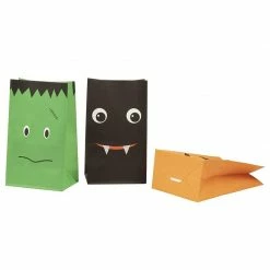 Blue Panda Halloween Party Favor Bags In 3 Spooky Faces Designs ( 5.1 X 8.7 In, 36 Pack)
