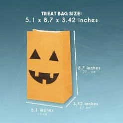 Blue Panda Halloween Party Favor Bags In 3 Spooky Faces Designs ( 5.1 X 8.7 In, 36 Pack)