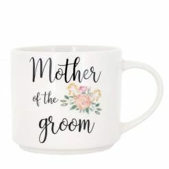 Special Occasions Blue Panda 2-Pack Stackable Bone China Coffee Mug, Mother Of The Groom/Bride, 15oz