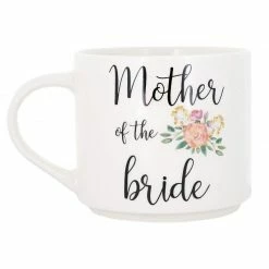 Special Occasions Blue Panda 2-Pack Stackable Bone China Coffee Mug, Mother Of The Groom/Bride, 15oz