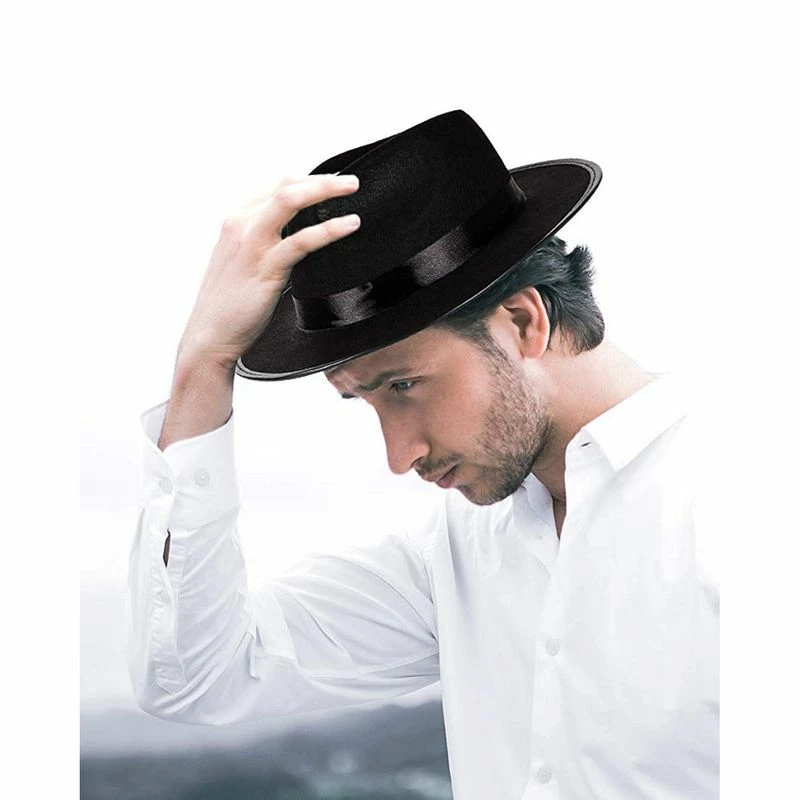 Blue Panda Black Fedora Hat - 3-Pack Gangster Hat 1920s Halloween Costume Accessory, Unisex 4 Blue Panda Black Fedora Hat - 3-Pack Gangster Hat 1920s Halloween Costume Accessory, Unisex