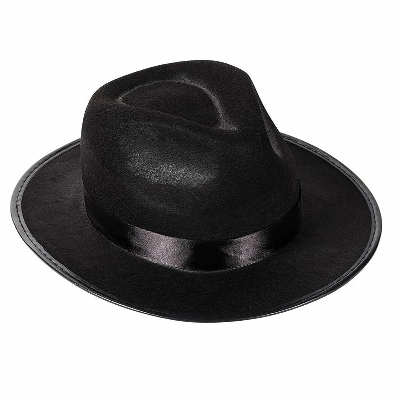 Blue Panda Black Fedora Hat - 3-Pack Gangster Hat 1920s Halloween Costume Accessory, Unisex 6 Blue Panda Black Fedora Hat - 3-Pack Gangster Hat 1920s Halloween Costume Accessory, Unisex