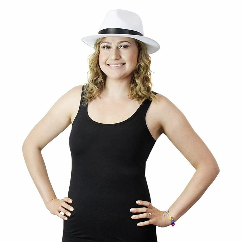 Blue Panda White Fedora Hat - 3-Pack Gangster Hat 1920s Halloween Costume Accessory, Unisex 5 Blue Panda White Fedora Hat - 3-Pack Gangster Hat 1920s Halloween Costume Accessory, Unisex
