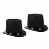 Blue Panda Black Felt Top Hat - 2-Pack Lincoln Hat, Magician Hat Halloween Costume Accessory, Unisex 1 Blue Panda Black Felt Top Hat - 2-Pack Lincoln Hat, Magician Hat Halloween Costume Accessory, Unisex