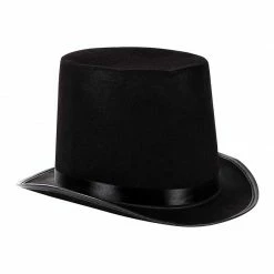 Blue Panda Black Felt Top Hat - 2-Pack Lincoln Hat, Magician Hat Halloween Costume Accessory, Unisex 8 Blue Panda Black Felt Top Hat - 2-Pack Lincoln Hat, Magician Hat Halloween Costume Accessory, Unisex