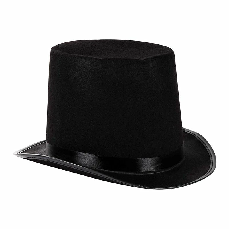 Blue Panda Black Felt Top Hat - 2-Pack Lincoln Hat, Magician Hat Halloween Costume Accessory, Unisex 5 Blue Panda Black Felt Top Hat - 2-Pack Lincoln Hat, Magician Hat Halloween Costume Accessory, Unisex