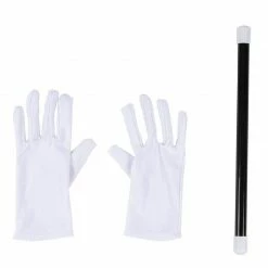 Blue Panda Magician Costume For Halloween, Includes Hat, Gloves, Wand, Cape, And Playing Cards (Adult Size, 5 Pieces) 14 Blue Panda Magician Costume For Halloween, Includes Hat, Gloves, Wand, Cape, And Playing Cards (Adult Size, 5 Pieces)