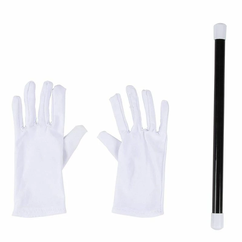 Blue Panda Magician Costume For Halloween, Includes Hat, Gloves, Wand, Cape, And Playing Cards (Adult Size, 5 Pieces) 8 Blue Panda Magician Costume For Halloween, Includes Hat, Gloves, Wand, Cape, And Playing Cards (Adult Size, 5 Pieces)