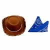Blue Panda Cowboy Hat And Bandana For Kids Western Themed Birthday Party, Halloween Costume Accessory Special Occasions