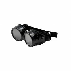 Blue Panda Steampunk Goggles, Vintage Victorian Style Costume Accessories (Black)