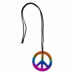 Blue Panda 60s 70s Hippie Costume Accessories - 5-Set Vest Headband Glasses Pouch Necklace, Women Size S Brown Halloween