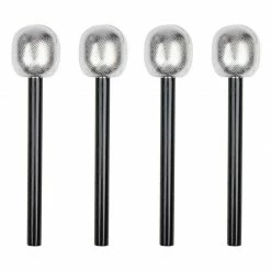 Blue Panda Halloween Rockstar Microphone Prop Costume Set, Pop Star Dress Up (4 Pack)