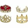 Blue Panda Gold Crown - 4-Pack Royal King And Queen Jeweled Costume Accessories, Party Hat 2 Blue Panda Gold Crown - 4-Pack Royal King And Queen Jeweled Costume Accessories, Party Hat