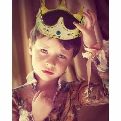 Blue Panda Gold Crown - 4-Pack Royal King And Queen Jeweled Costume Accessories, Party Hat