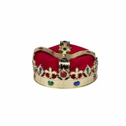 Blue Panda Gold Crown - 4-Pack Royal King And Queen Jeweled Costume Accessories, Party Hat