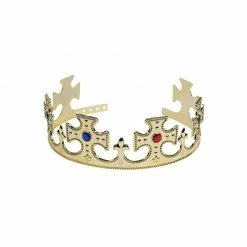Blue Panda Gold Crown - 4-Pack Royal King And Queen Jeweled Costume Accessories, Party Hat