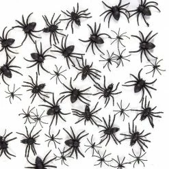 Blue Panda 102-Pack Assorted Plastic Spiders - The Ultimate Scary Halloween Party Decoration, Goodie Bag Favors, Trick Or Treat Prank Toys, Black, 3 Sizes