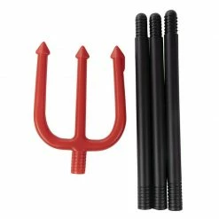 Blue Panda Halloween Red Devil Costume Accessory - 5-Set Lace Gloves, Tail, Bow Tie, Headband, Pitchfork