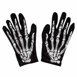 Blue Panda Halloween Skeleton Hand Gloves - 4-Pair Finger Bone Print Costume Accessory, Men Women Teen Black 7 Blue Panda Halloween Skeleton Hand Gloves - 4-Pair Finger Bone Print Costume Accessory, Men Women Teen Black