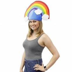 Blue Panda Rainbow Plush Costume Hat, Neon Head Cover For Halloween (24 In) 9 Blue Panda Rainbow Plush Costume Hat, Neon Head Cover For Halloween (24 In)