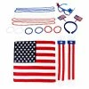 Blue Panda 4th Of July Party Favors, Includes Sunglasses, Headband, Bead Necklaces, Bracelets, Socks, And Bandana (16 Pieces)