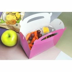 Blue Panda Pack Of 24 Paper Treat Boxes - Gable Favor Boxes - Fun Party Play Goodie Boxes - 2 Dozen Pastel Pink Birthday Party Shower Loot Gift Boxes - 24 Count - 6.2 X 3.5 X 3.6 Inches