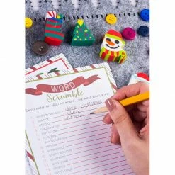 Blue Panda Juvale Christmas Word Scramble Game For Holiday Parties, Kid's Game (5 X 7 In, 50 Pack)