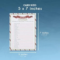 Blue Panda Juvale Christmas Word Scramble Game For Holiday Parties, Kid's Game (5 X 7 In, 50 Pack)