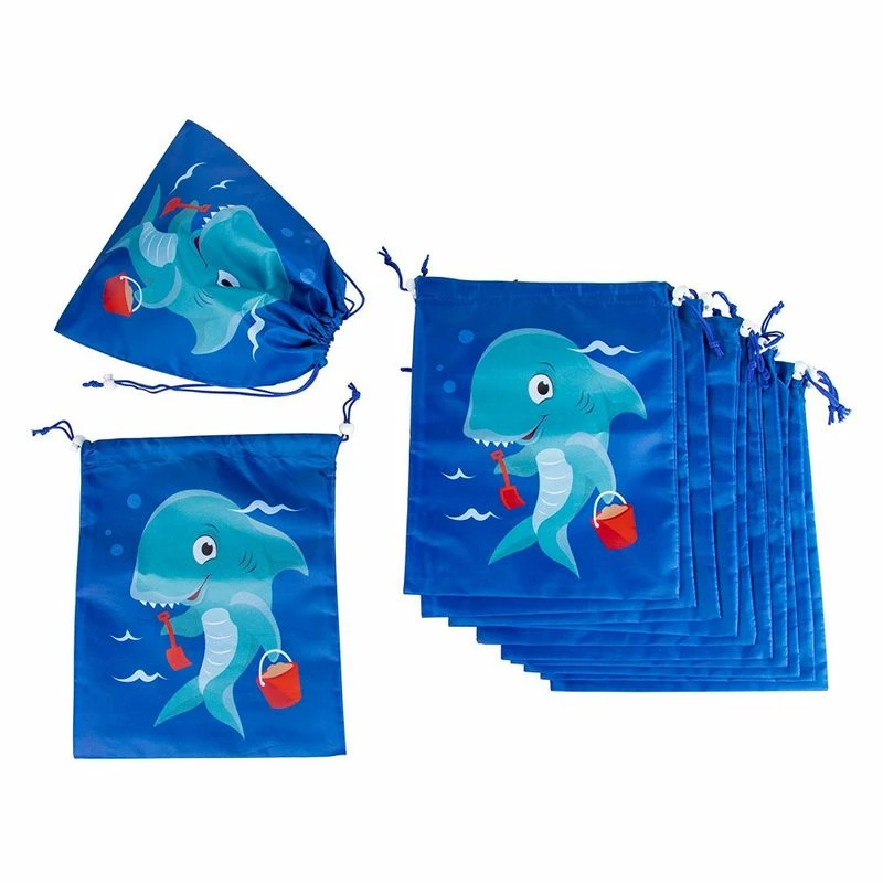 Blue Panda Drawstring Favor Bags For Shark Party (10 X 12 In, 12 Pack) 3 Blue Panda Drawstring Favor Bags For Shark Party (10 X 12 In, 12 Pack)