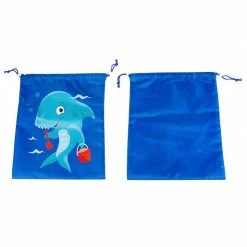 Blue Panda Drawstring Favor Bags For Shark Party (10 X 12 In, 12 Pack)