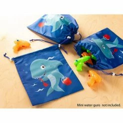 Blue Panda Drawstring Favor Bags For Shark Party (10 X 12 In, 12 Pack) 12 Blue Panda Drawstring Favor Bags For Shark Party (10 X 12 In, 12 Pack)