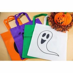 Blue Panda Halloween Tote Bags - 12-Pack Reusable Trick-or-Treat Bags, Party Gift Bags, Candy Goodie Toy Bags For Kids Halloween Party Favors, 3 Of Each 4 Designs, 15 X 16 Inches