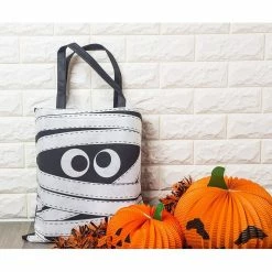 Blue Panda Halloween Trick Or Treat Bags, Reusable Party Favor Totes, Mummy Design (12 Pack)