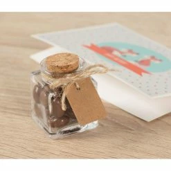 Blue Panda Special Occasions Clear Glass Bottles With Cork Lids- 15-Pack Of Mini Transparent Squared Jars With Stoppers For Vintage Wedding Decoration, DIY, Home, Party Favors, 1.7-Ounce