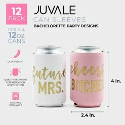 Blue Panda 12-Pack Cheers Bitches Bachelorette Party Beer Can Sleeves