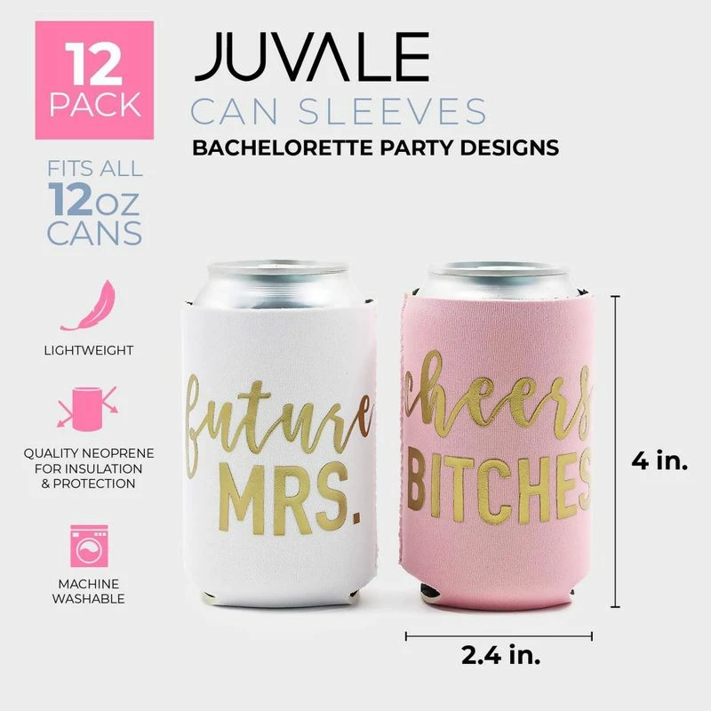 Blue Panda 12-Pack Cheers Bitches Bachelorette Party Beer Can Sleeves 4 Blue Panda 12-Pack Cheers Bitches Bachelorette Party Beer Can Sleeves