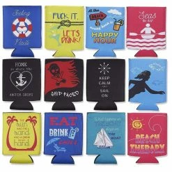 Blue Panda Beach And Luau Beach Themed Insulated Neoprene Beer & Soda Sleeve Covers, Fits 12 Oz Cans (12 Pack) 15 Blue Panda Beach And Luau Beach Themed Insulated Neoprene Beer & Soda Sleeve Covers, Fits 12 Oz Cans (12 Pack)