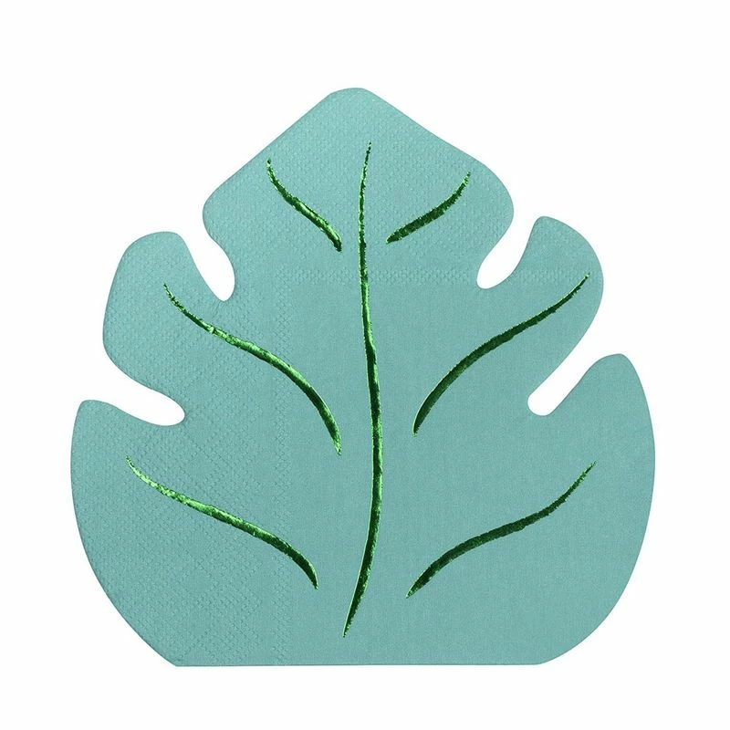 Blue Panda Green Leaf Shape Paper Napkins For Hawaiian Luau Party (6.4 X 6.2 In, 50 Pack) 3 Blue Panda Green Leaf Shape Paper Napkins For Hawaiian Luau Party (6.4 X 6.2 In, 50 Pack)