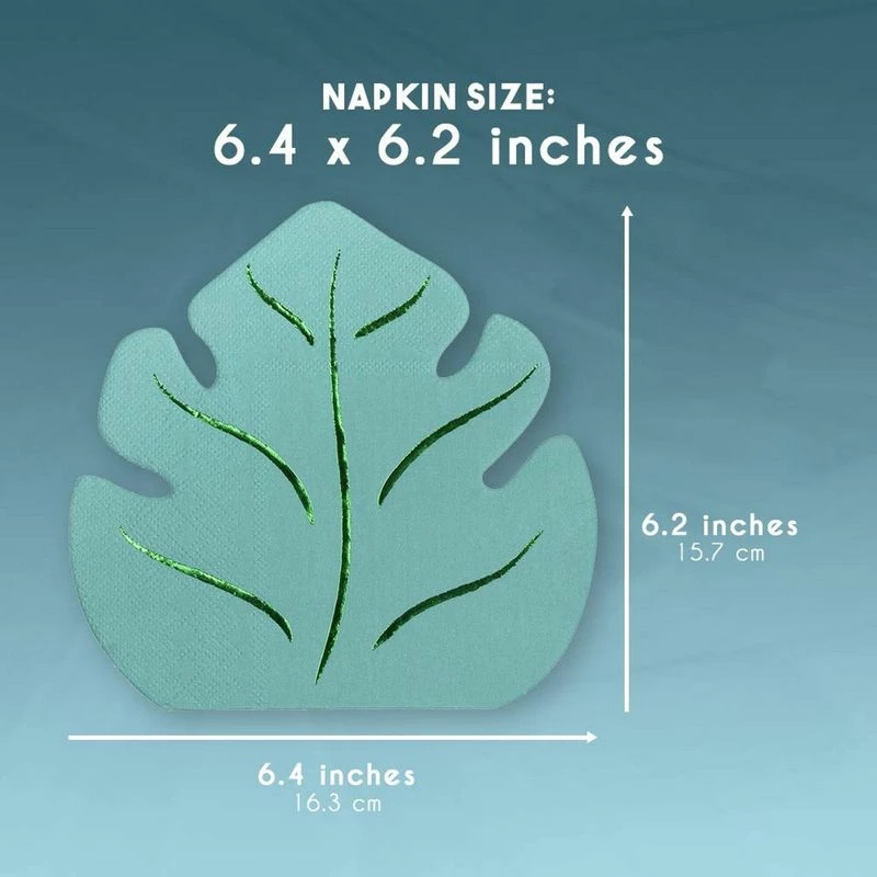 Blue Panda Green Leaf Shape Paper Napkins For Hawaiian Luau Party (6.4 X 6.2 In, 50 Pack) 7 Blue Panda Green Leaf Shape Paper Napkins For Hawaiian Luau Party (6.4 X 6.2 In, 50 Pack)