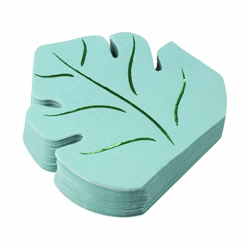 Blue Panda Green Leaf Shape Paper Napkins For Hawaiian Luau Party (6.4 X 6.2 In, 50 Pack) 9 Blue Panda Green Leaf Shape Paper Napkins For Hawaiian Luau Party (6.4 X 6.2 In, 50 Pack)