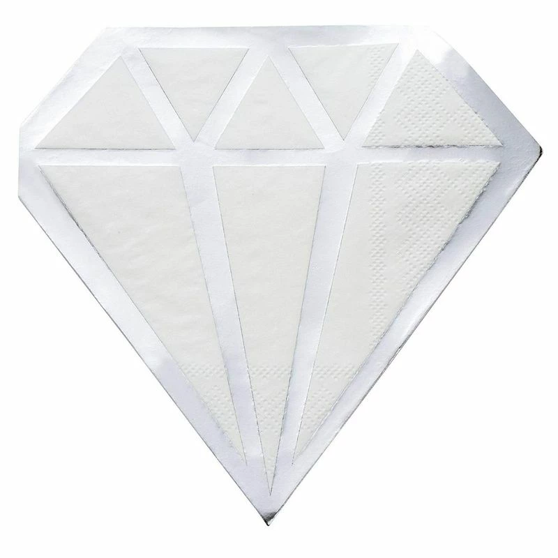 Blue Panda Silver Foil Diamond Die Cut Paper Party Napkins (6.2 X 6.2 Inches, 50 Pack) 3 Blue Panda Silver Foil Diamond Die Cut Paper Party Napkins (6.2 X 6.2 Inches, 50 Pack)